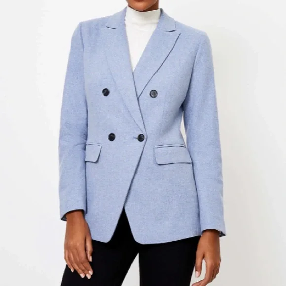 LOFT Jackets Coats Loft Melange Double Breasted Modern